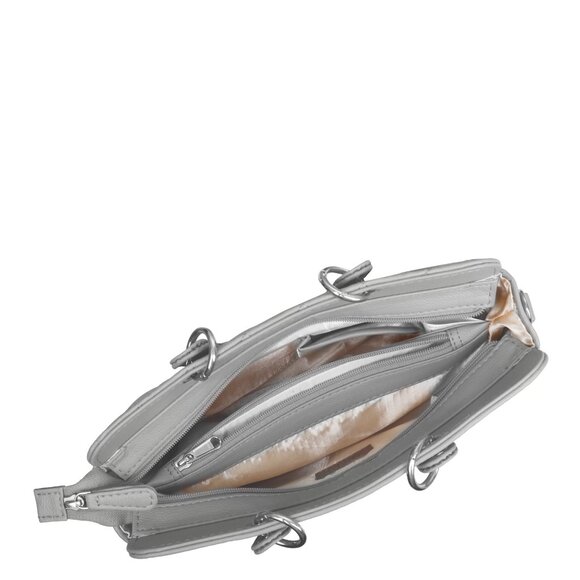 Vegan Leather Grey Colour Handbag for Women– Top-Handle Tote Bag, Satchel Purse - Picture 5 of 10